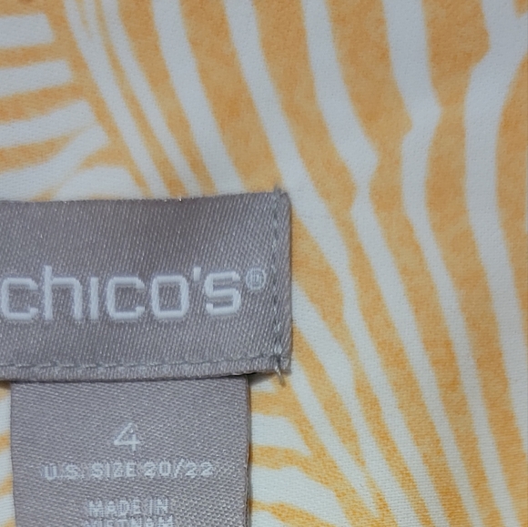 chicos Ruffle front button up long sleeve blouse size 4 flowy silhouette fit. - Picture 5 of 5